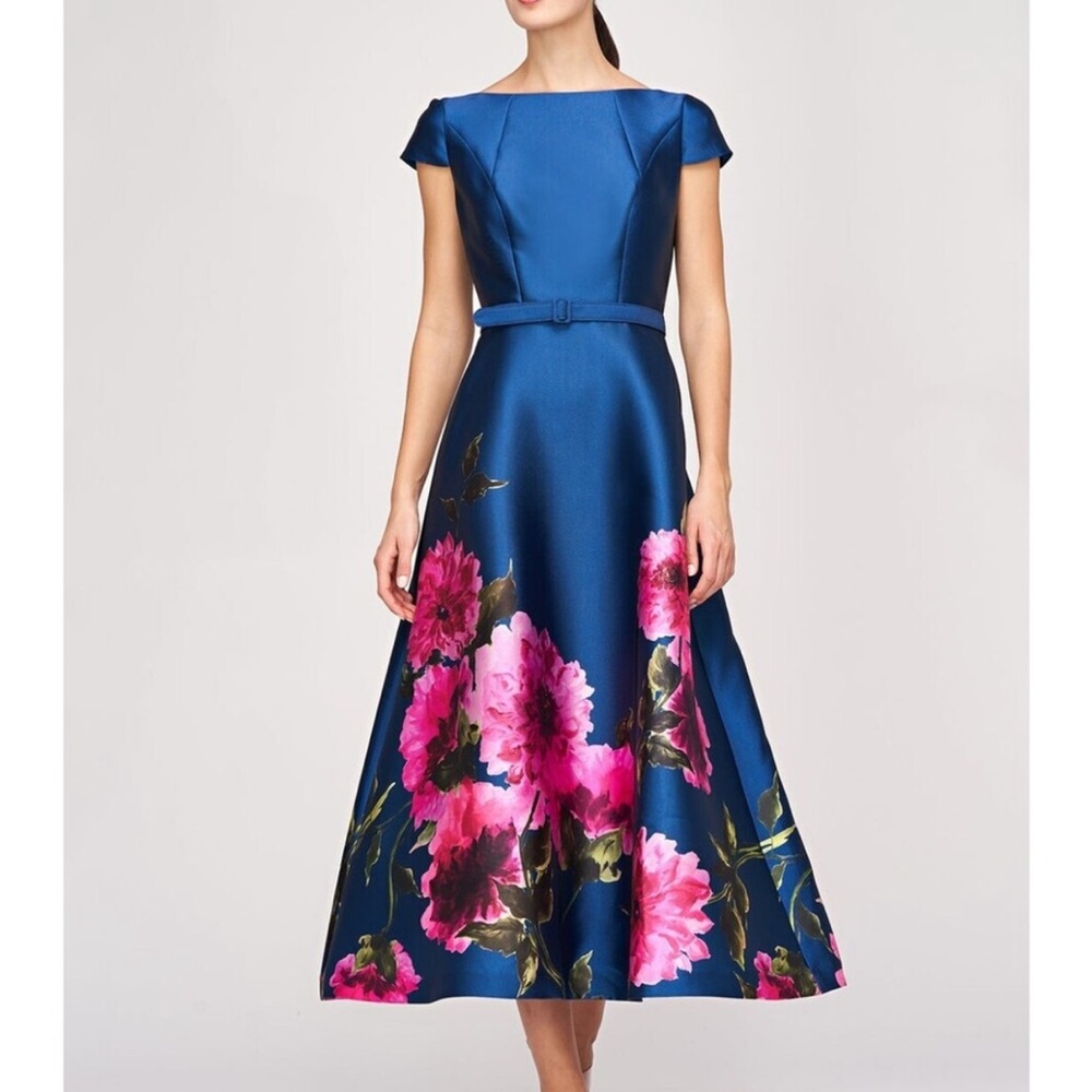 Kay Unger Ina Peony Mikado Cocktail Dress, SIZE 12